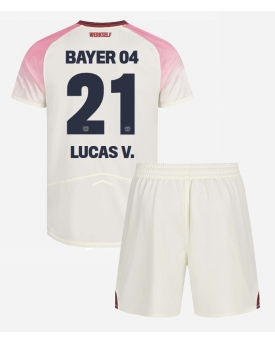 Billige Fotballdrakt Bayer Leverkusen Lucas Vazquez #21 Replika Bortedraktsett Barn 2025-26 Kortermet (med bukser)